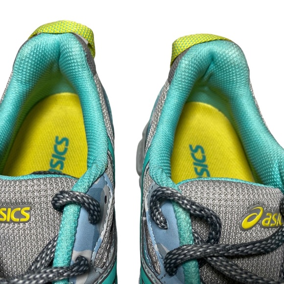 Asics 10 Gel Scram 3 Teal Gray Blue Camo Sneakers - Picture 11 of 16